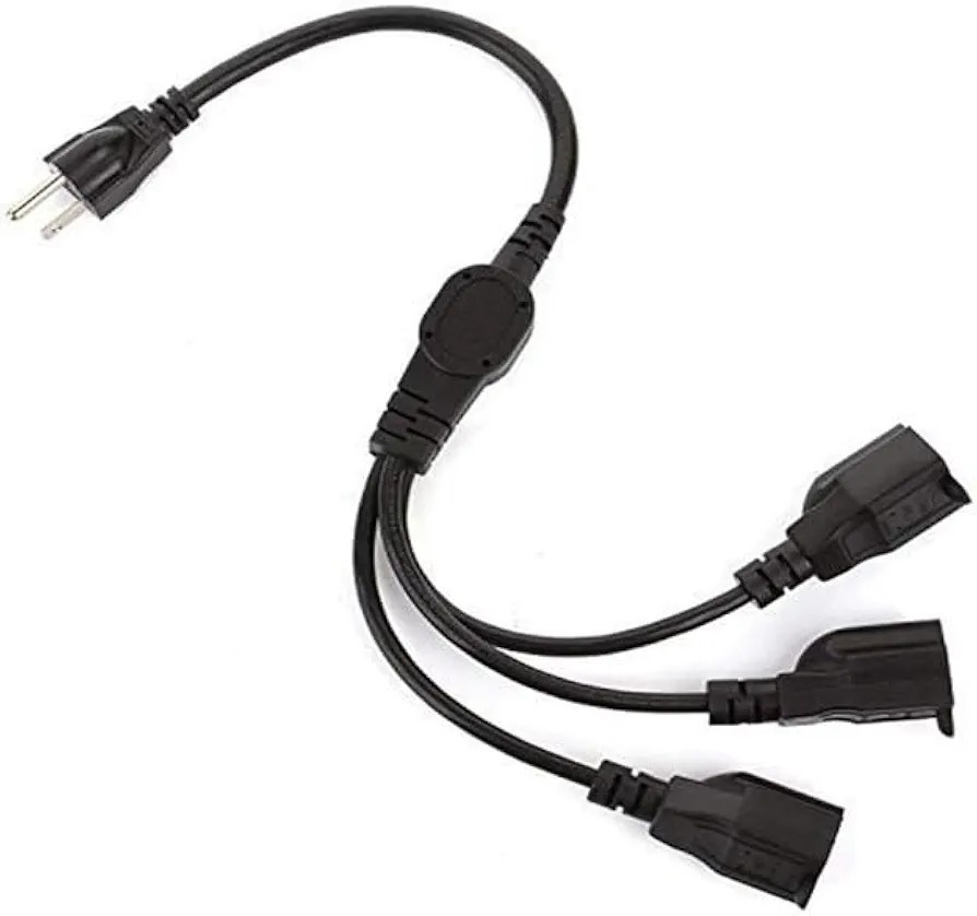 [Etl Listed] 1 to 3 Outlet Power Splitter Cord 3.3FT/1M (NEMA 5-15P to NEMA 5...