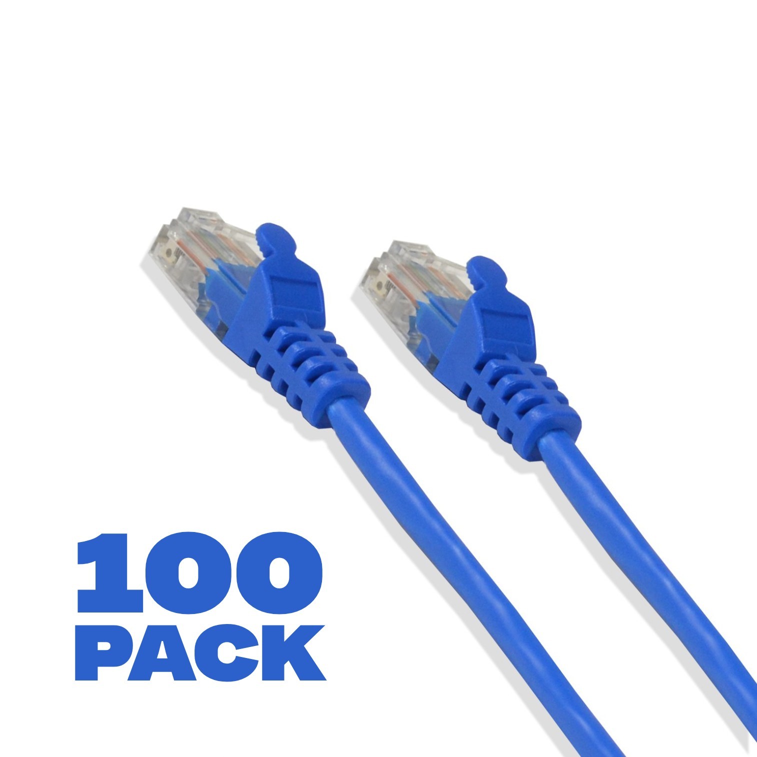 100 pack - 2ft Cat6 UTP Ethernet Network Patch Cable RJ45 Lan Patch Cord Blue
