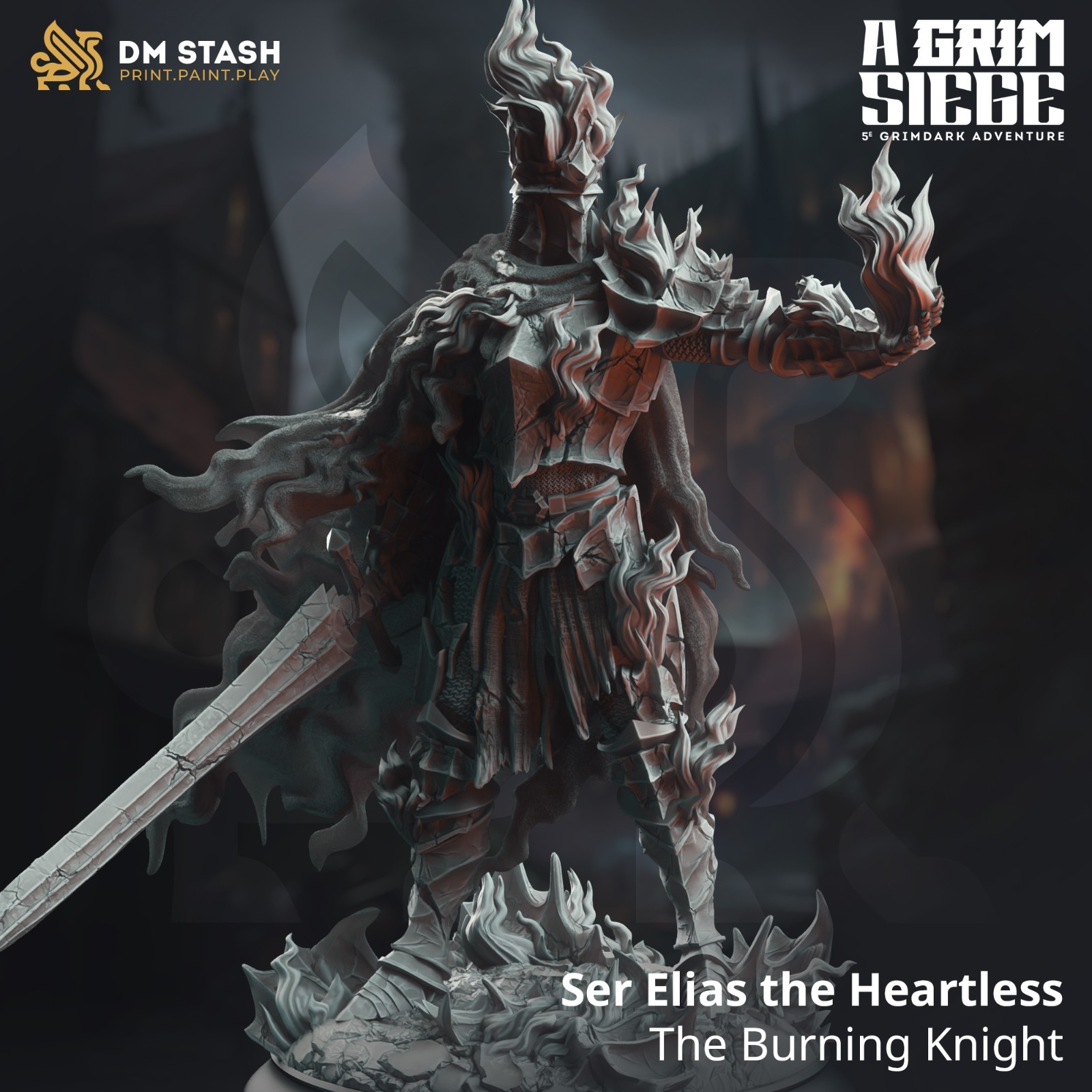 Dungeons & Dragons Human Paladin Miniature - Ser Elias - DnD RPG Wargames