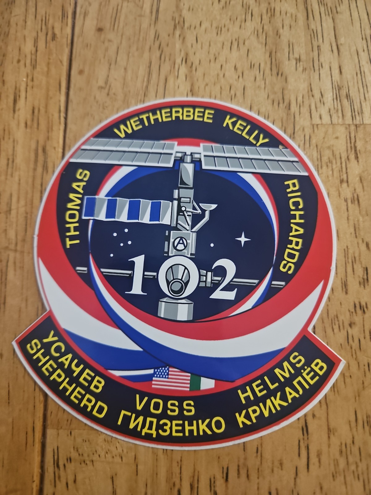 NASA STS-102 Sticker WETHERBEE KELLY THOMAS RICHARDS VOSS HELMS SHEPHERD