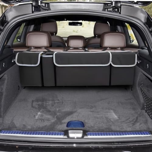 Car Trunk Organizer, Auto Waterproof Sturdy Backseat Hanging Large Black