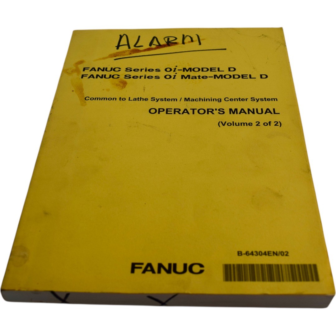 FANUC Series oi Model D Operator's Manual Common to Lathe System Machining Cente