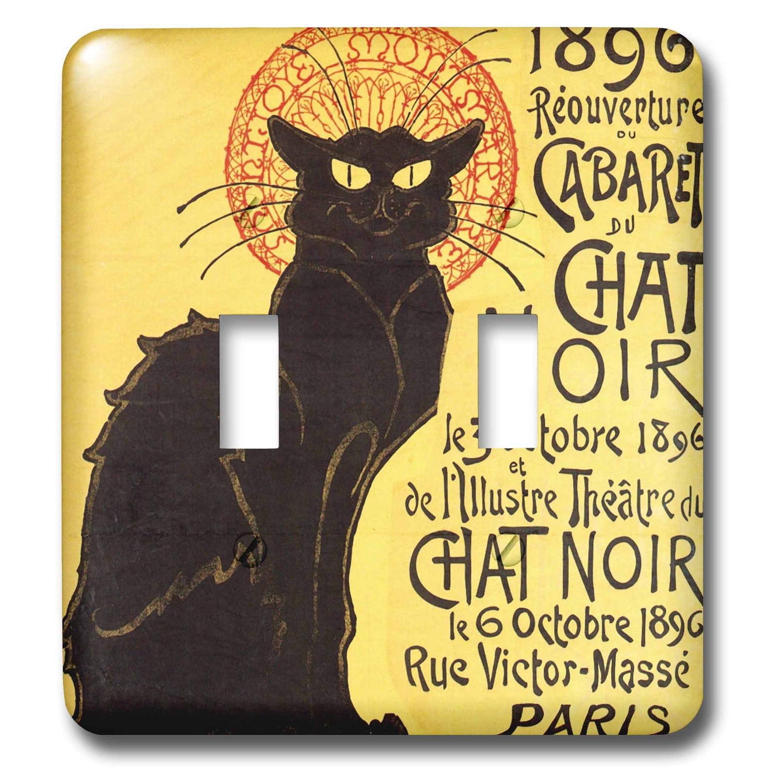 3dRose LLC lsp_99416_2 Vintage French Chat Noir Black Cat Art Double Toggle