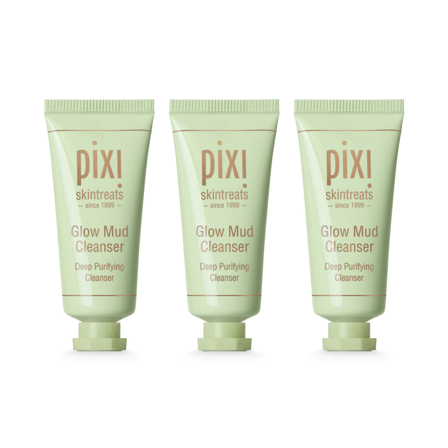x3 Pixi Beauty - Glow Mud Cleanser, Deep Purifying Cleanser, 0.5 Fl Oz/15 mL
