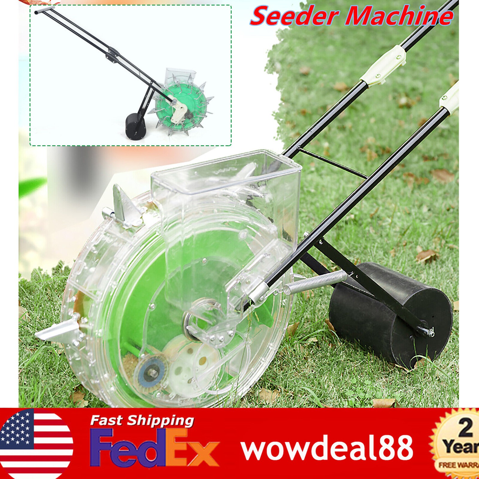 Walk-behind Seeder Fertilizer Spreader Roller Seeder Precision Seeding Planter