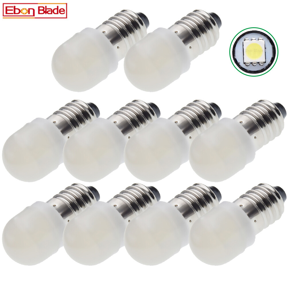 10Pcs E10 Screw LED Bulb 6V 6 Volt White Lamp For Torch Flashlight Bike Bicycle
