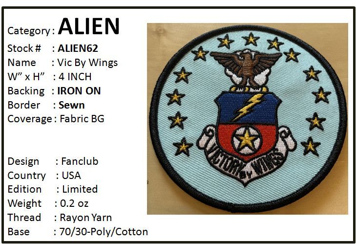 ALIEN VICTORY BY WINGS DROP SHIP 4 INCH PATCH - ALIEN62