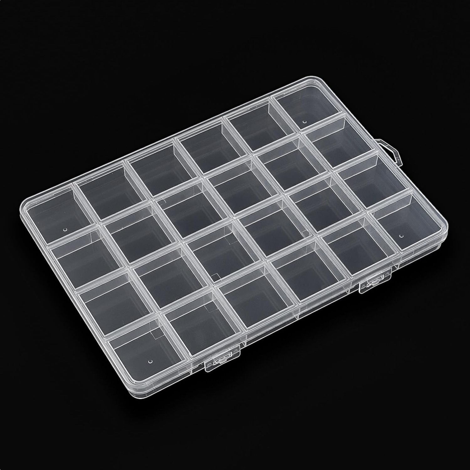 24-Grid Plastic Bead Organizer Case for Jewelry, Crafts & Small Parts Storage