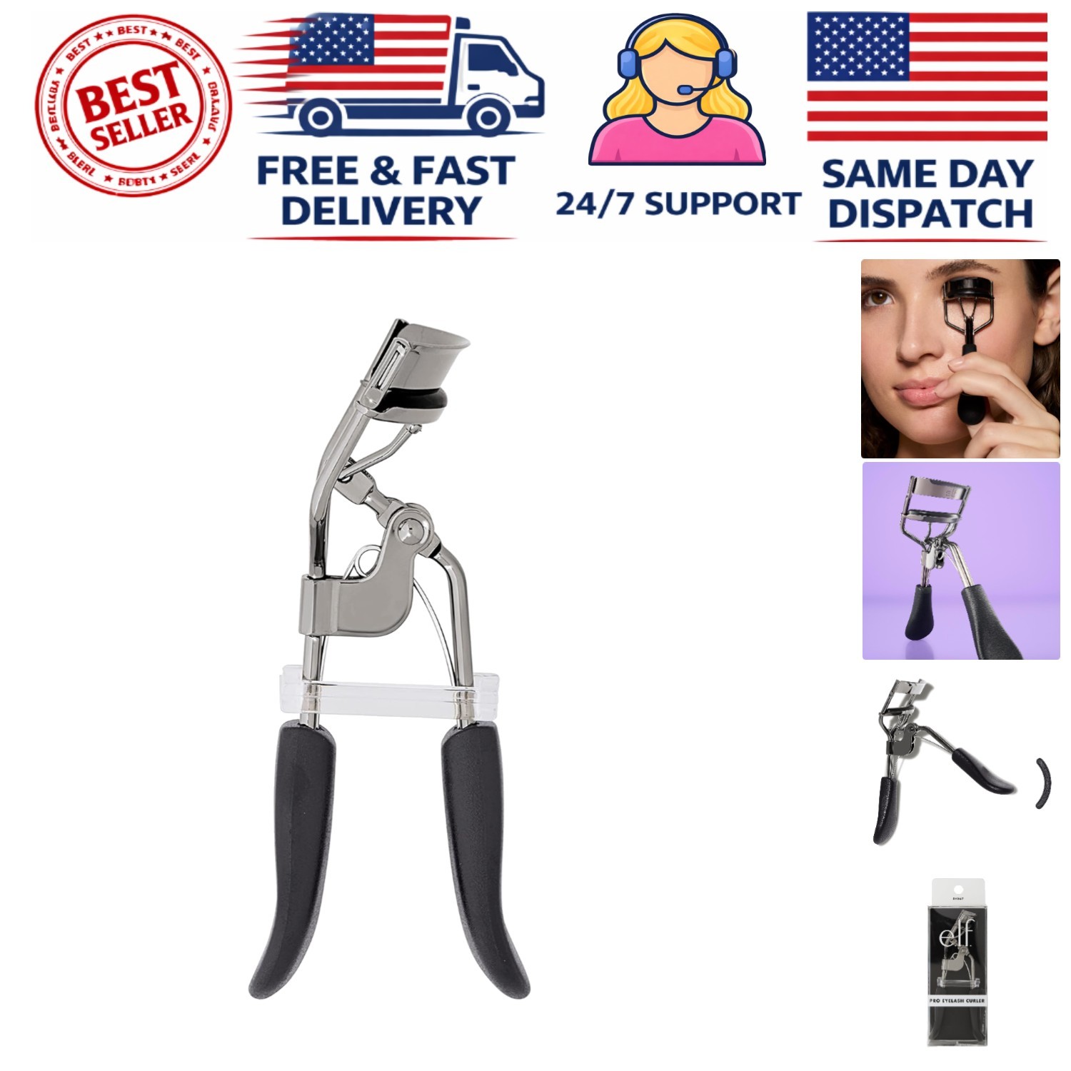 Contoured Eyelash Curler for Effortless Lift and Volume -  & Cruelty-Free