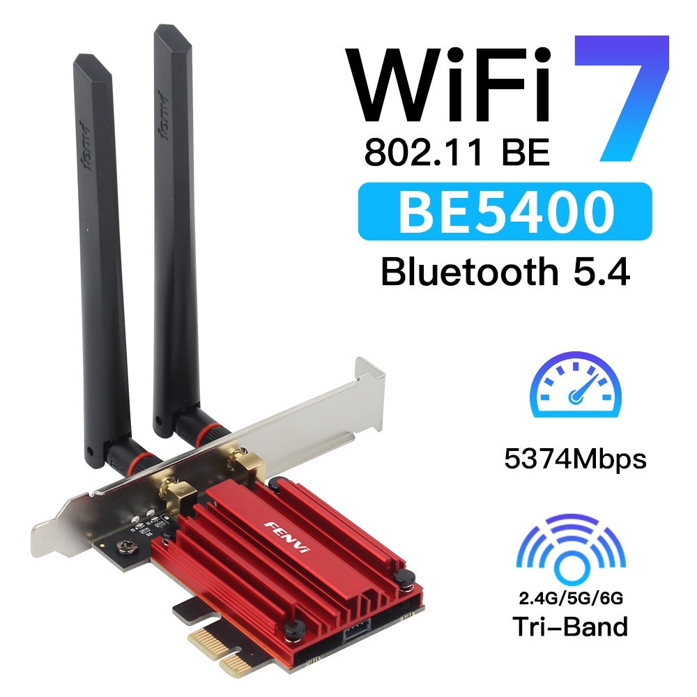 PCIe WiFi 7 Adapter for Desktop MT7925 BE5400 Tri-Band Wireless Card Bluetooth
