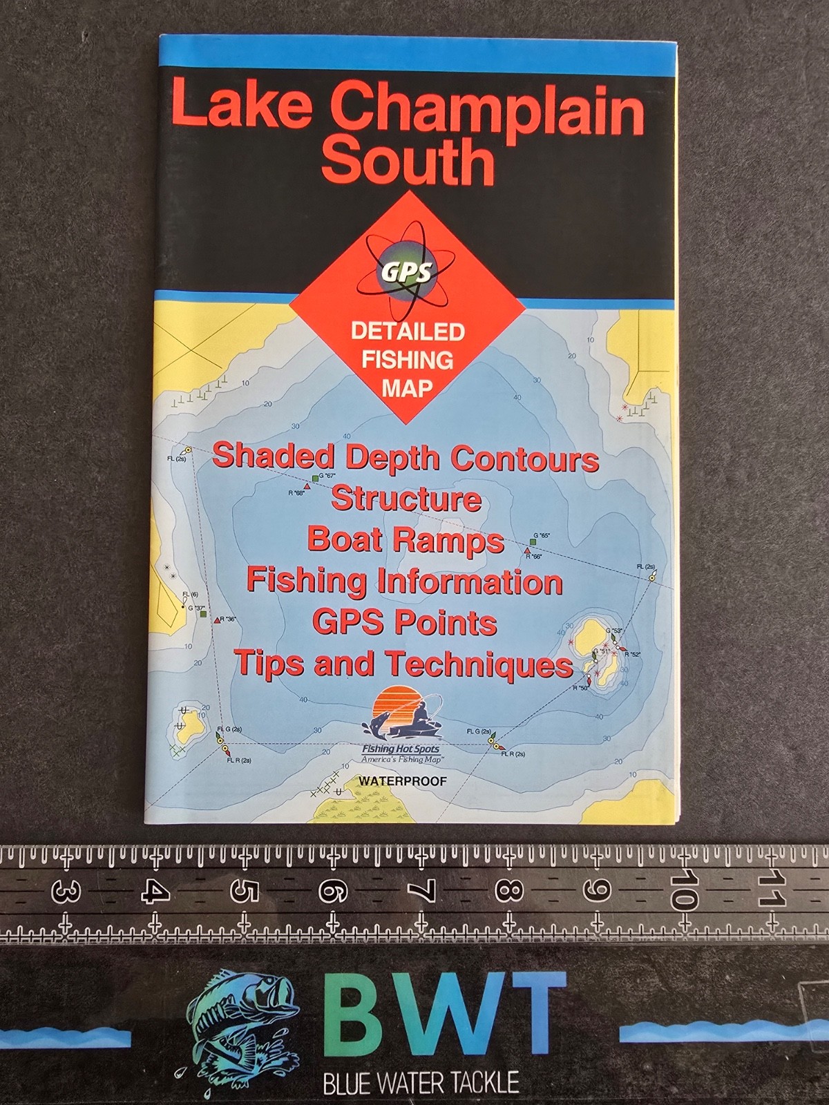 Lake Champlain South - Lake Map *New* Fishing/House Decor