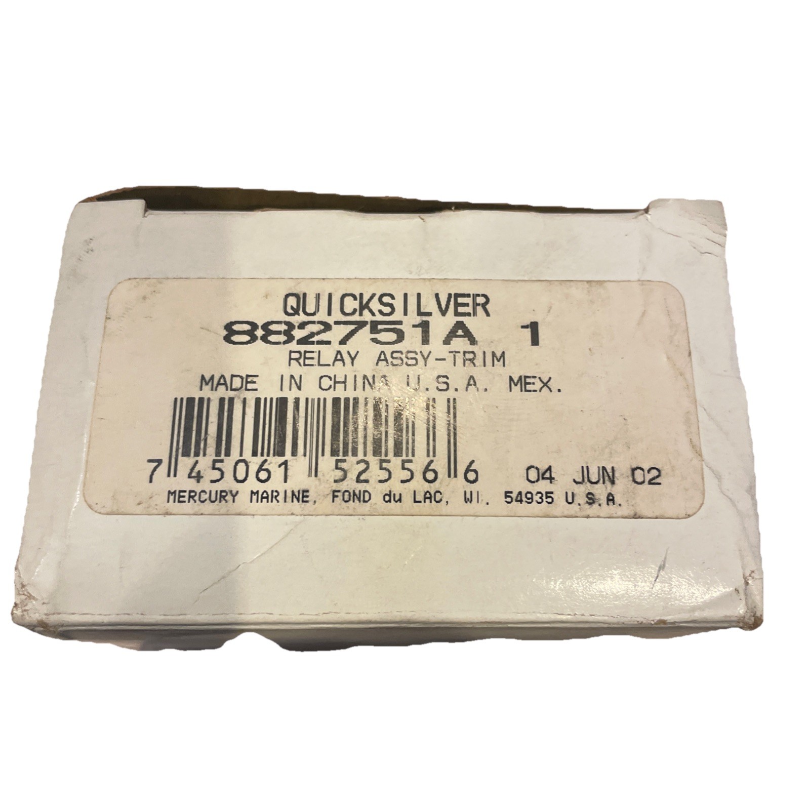 QUICKSILVER 882751A 1  Outboard Relay Assembly Trim AZ973-1C-12DC4 40/30A