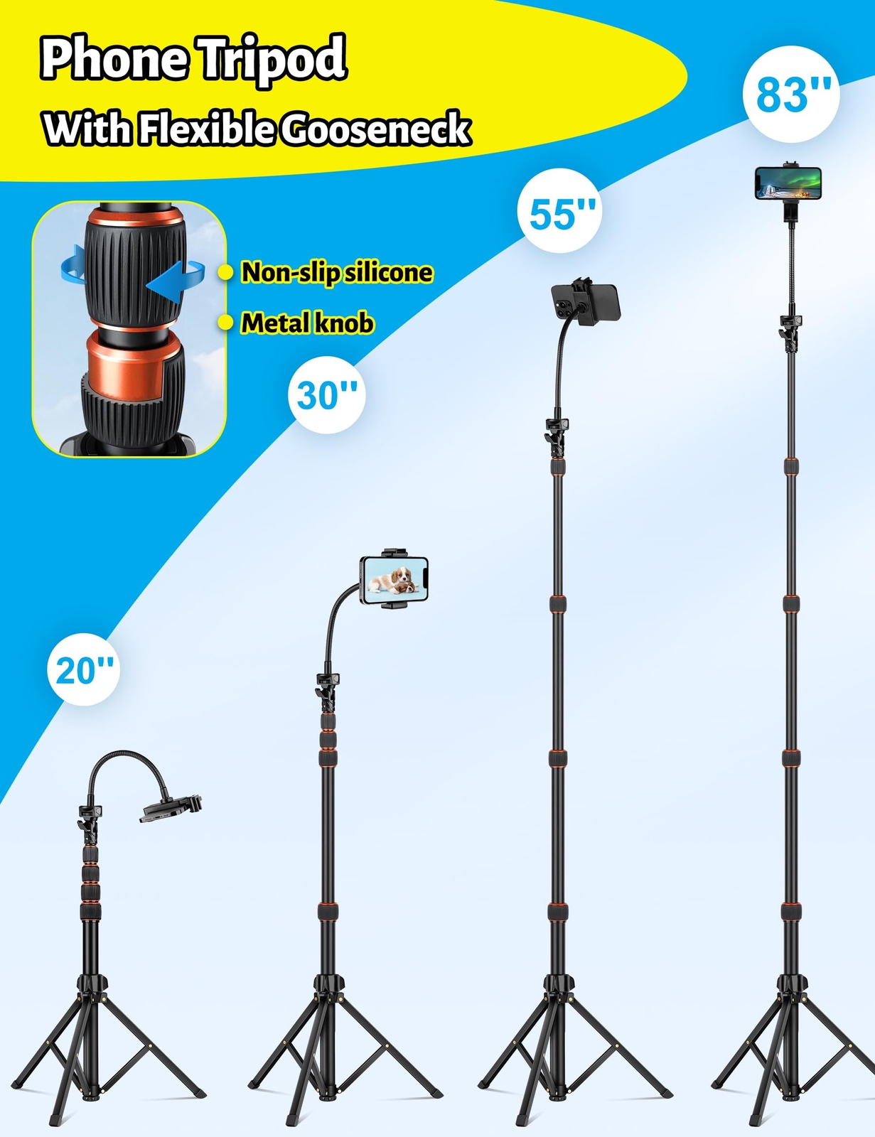 Cell Phone Tripod Stand for Travel Video Recording Vlog with Remote Control