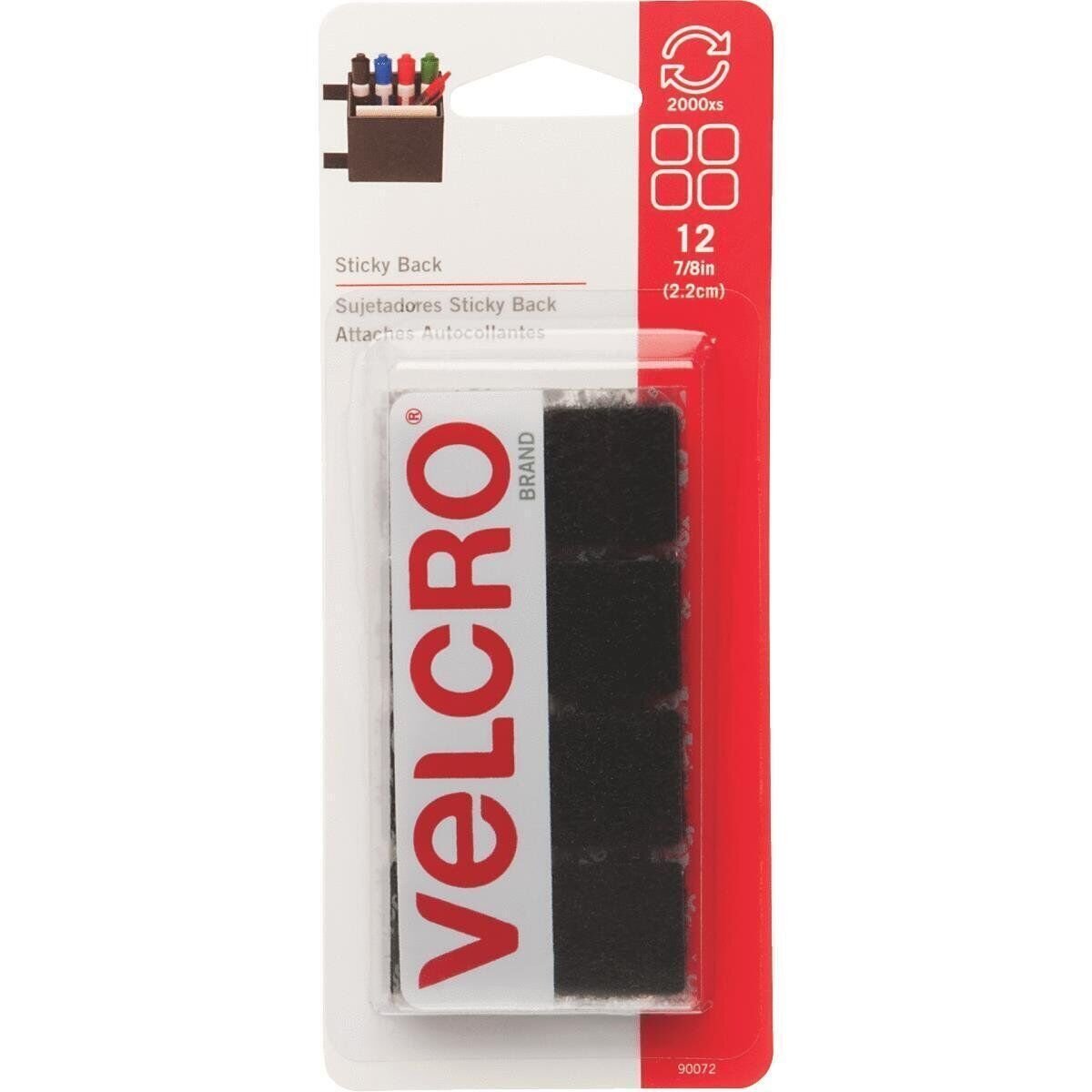 VELCRO brand Blk Sq Adhesive Fastener