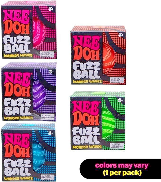 NeeDoh Fuzz Ball Wonder Waves 2.25" - AUTHENTIC - CHOOSE YOUR OWN COLOR