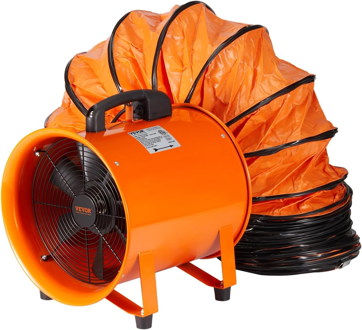 Air Mover Blower Fan 8 Inch, 1070CFM 195W with 33Ft Flexible Duct, Industrial Po