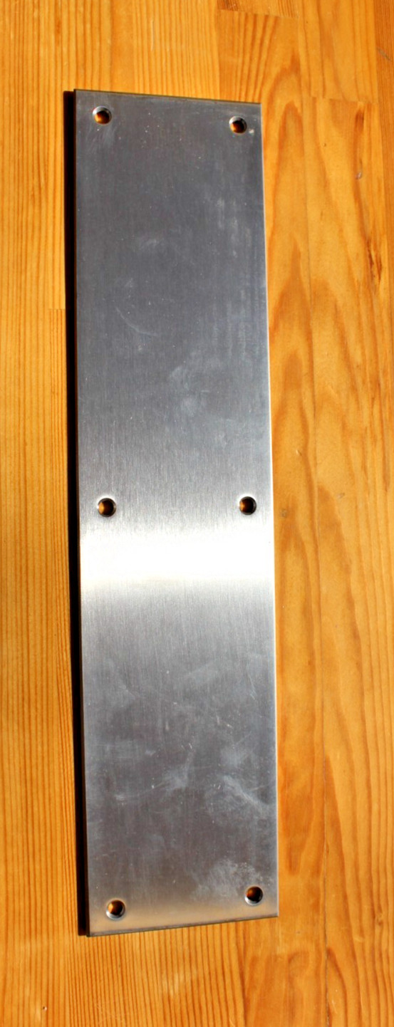 Baldwin 2123 Solid Brass Square Edge Push Plate 3.5" x 15" Polished Chrome NOS