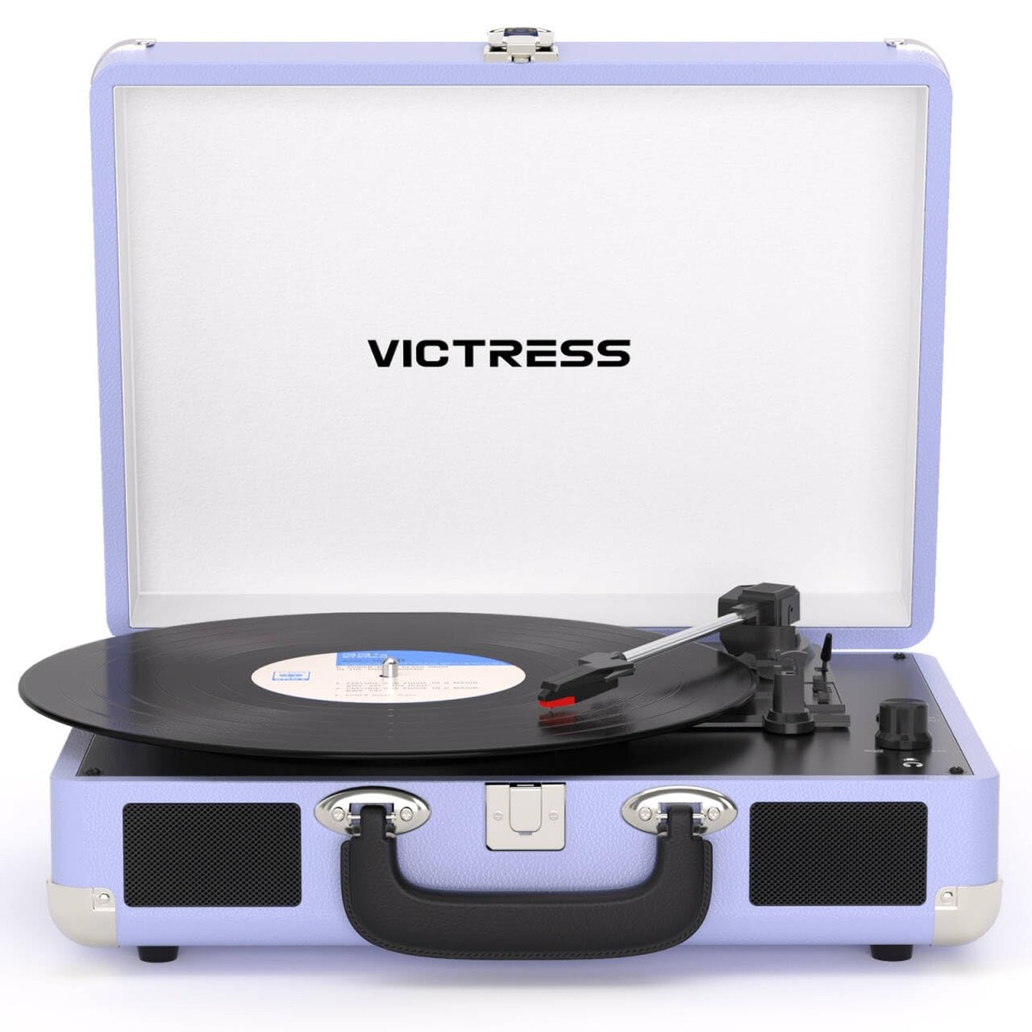 Suitcase Record Player, Portable Vinyl Record Player Bluetooth with Stereo Sp...