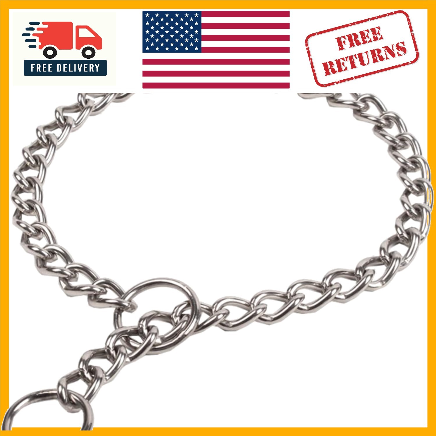 26 Inch Chain Dog Choke Collar - Strong Training Tool for Medium & Large Dogs