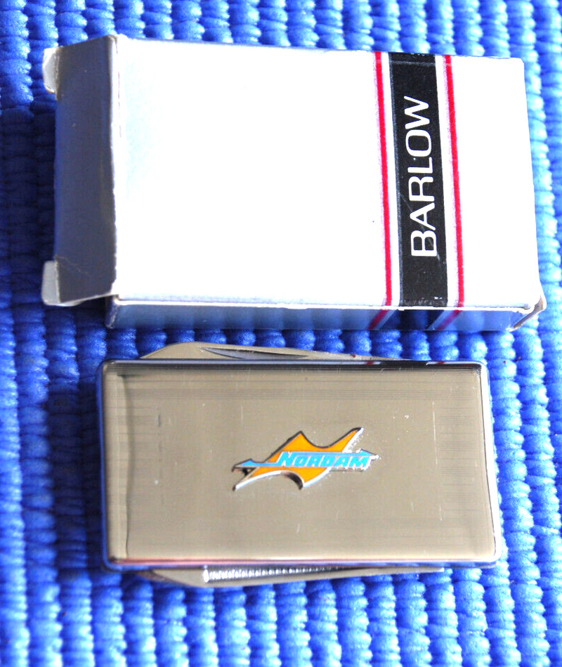 NORDAM TULSA Money Clip & Knife Enamel Logo Aerospace Vintage BARLOW- New in Box