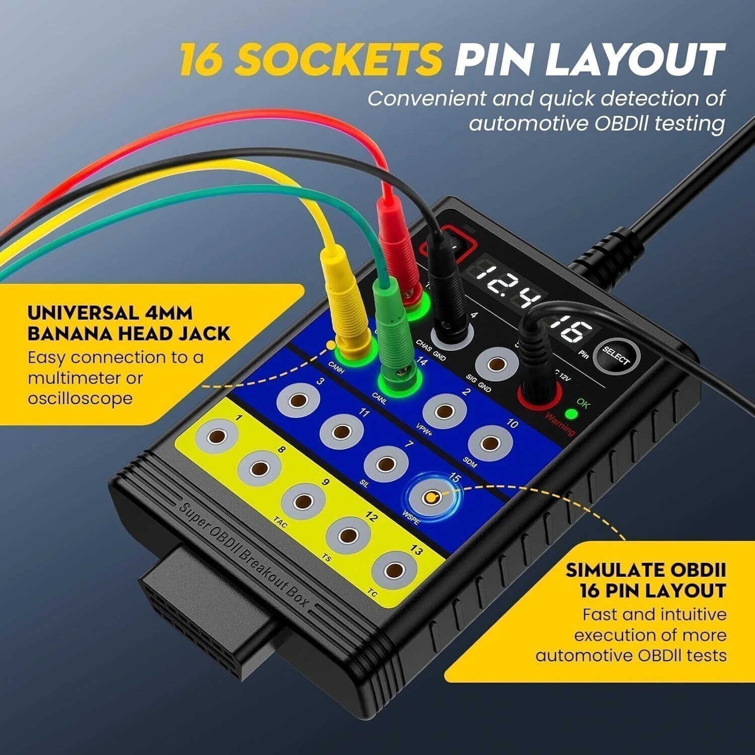 OBD2 Breakout Box 14V Programming Power Supply For BMW BENZ ECU CODING Voltage