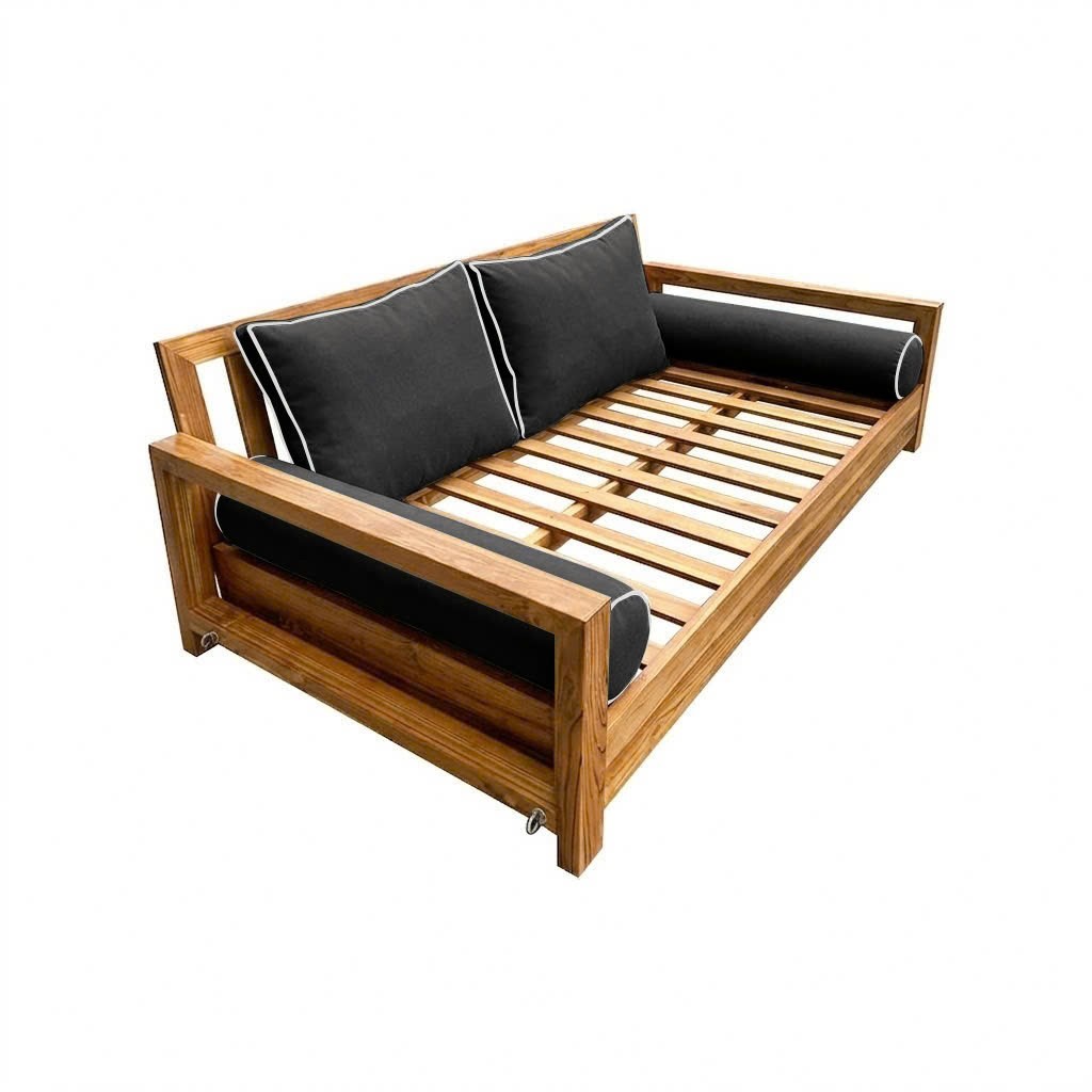|COVER ONLY| STYLE 1 Twin Bolster Pillow Daybed Porch Swing Contrast Trim AD003
