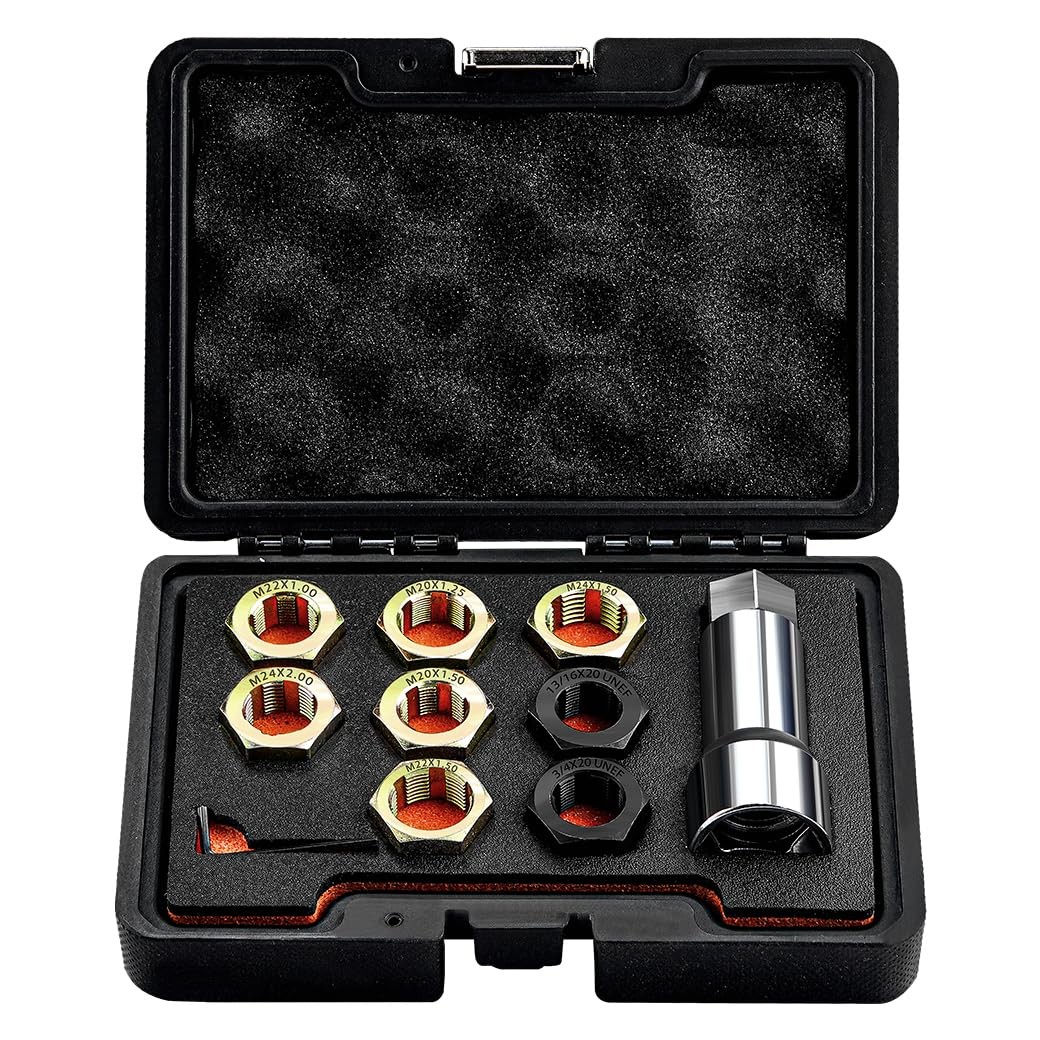 Bicos 10pcs Axle Spindle Thread Chaser Set M20 M22 M24 13/16" 3/4" UNEF Die Repa