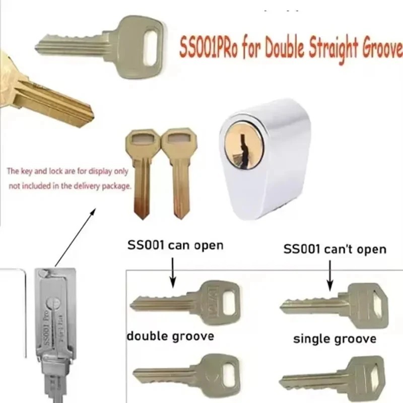 2-in-1 Stainless Steel Key Decoder SS001 PRO Lock Decoder Repair Tools-(1pc)