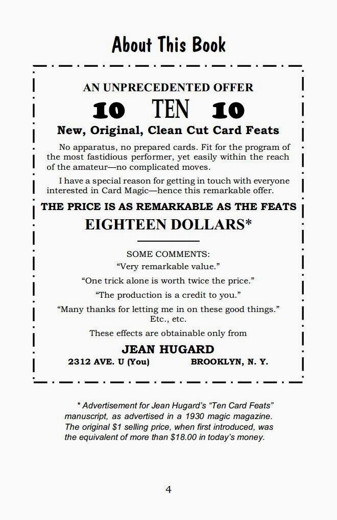 Ten Card Feats by Jean Hugard