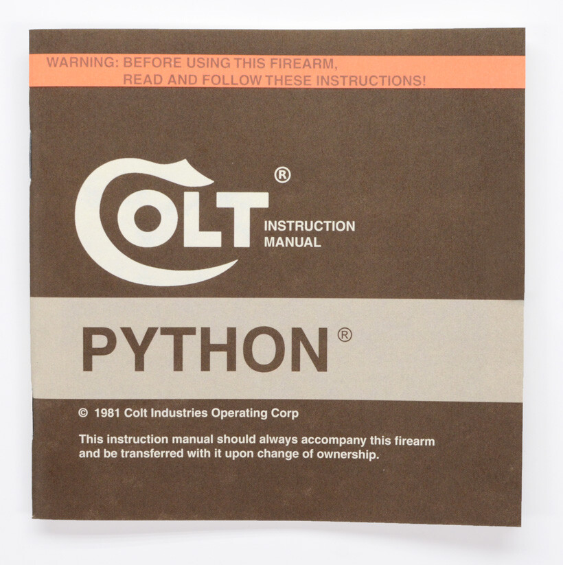 Colt Python Box, OEM Case, 1981 Manual, And More!