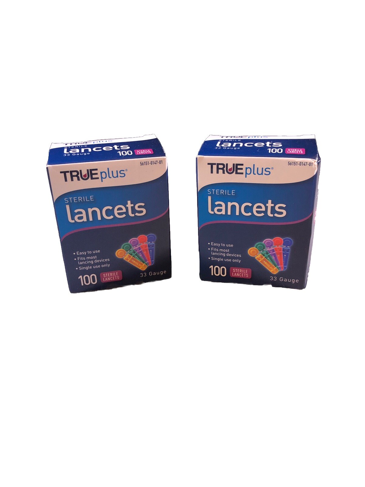 TRUEplus Sterile Lancets 33 Gauge 100 Count - Pack of 2