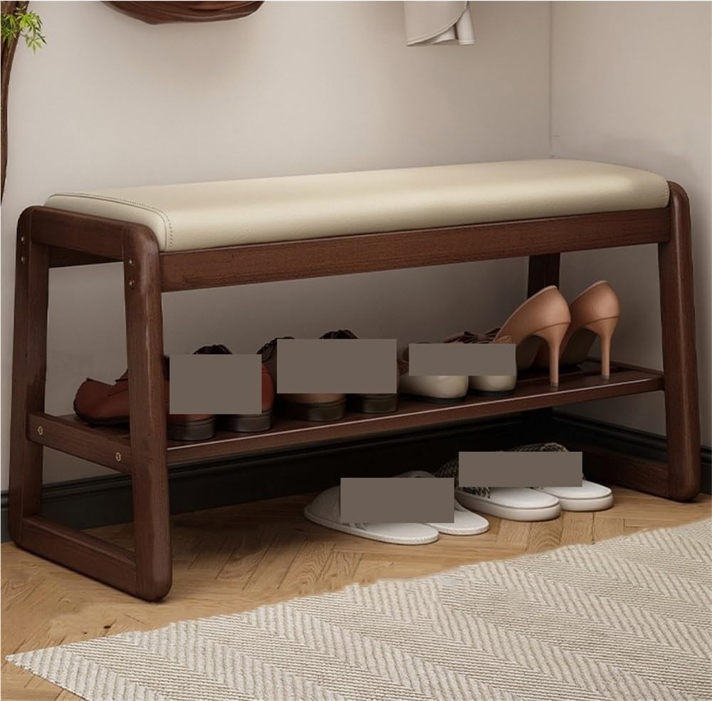 Entryway Organizer Storage Shoe Bench Rack Shoe Cabinet With Padded Seat Cushion