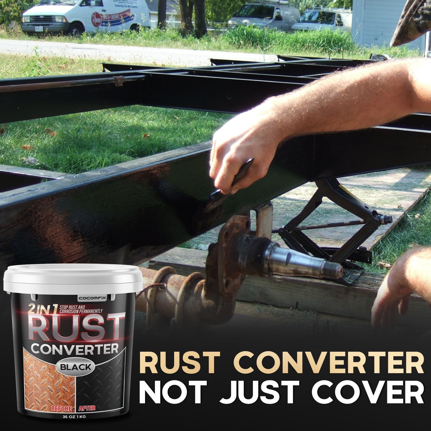 2 in 1 Ultra Rust Converter, 35 oz Car Heat-Stable Rust Conversion Paint With...