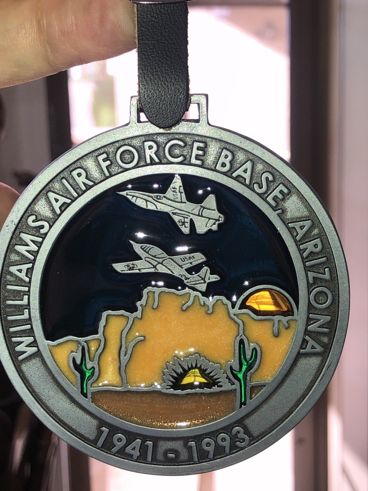 Rare Williams Air Force Base Mesa Arizona Commemorative Stained Glass Medallion