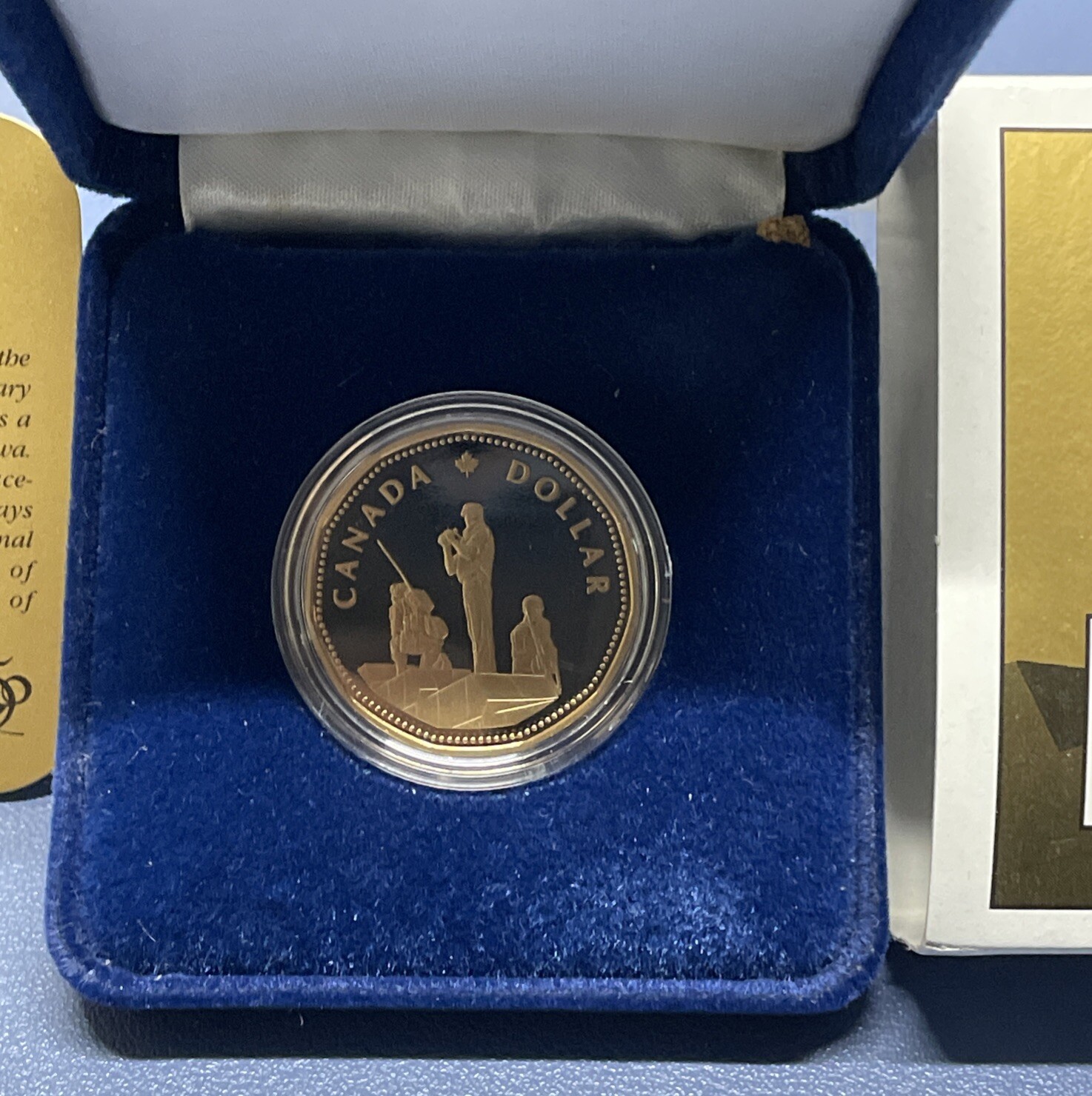 1995 CANADA 🇨🇦 PROOF  $1 DOLLAR  50 YRS. UN PEACEKEEPING MONUMENT - RCM w/ COA