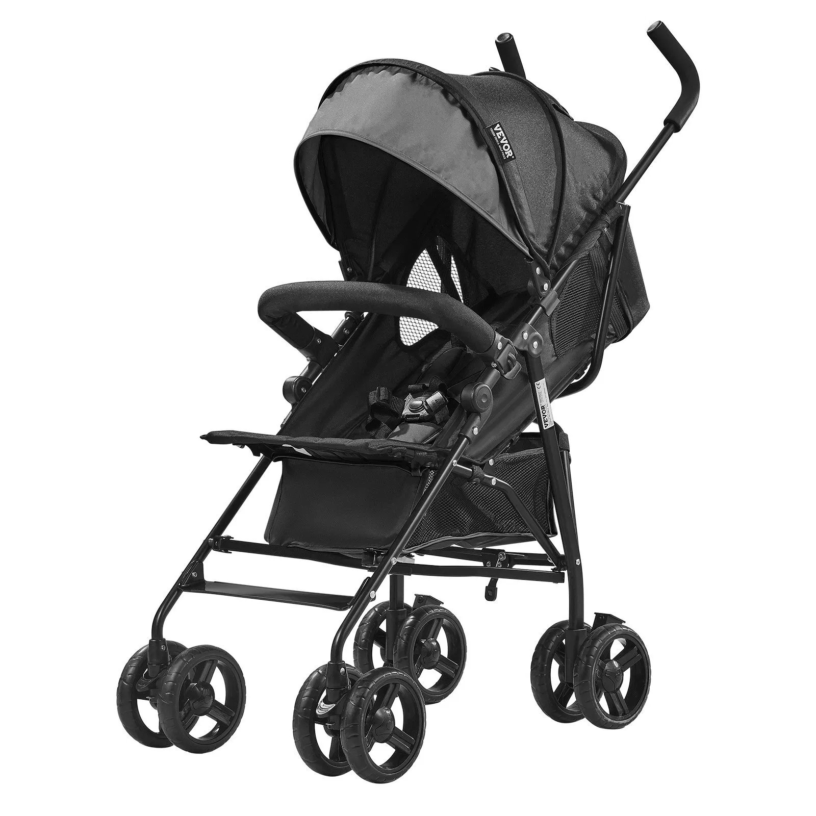 Lightweight Stroller, Compact Easy Fold MultiPosition Recline Canopy Backrest, C
