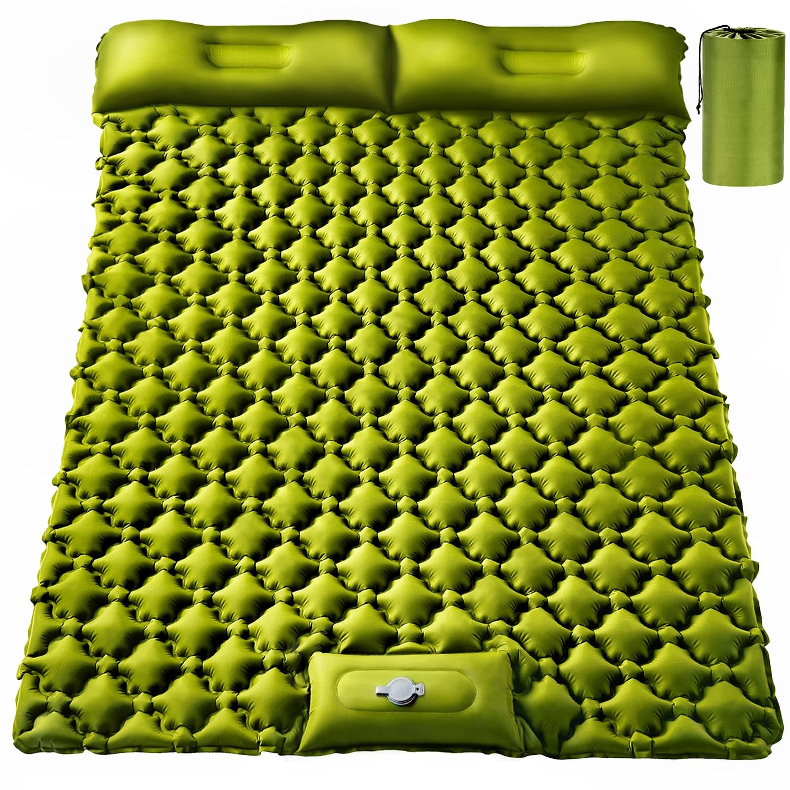 Double Sleeping Pad, Ultralight 4" Extra-Thick Self Inflating Sleeping Mat for 2