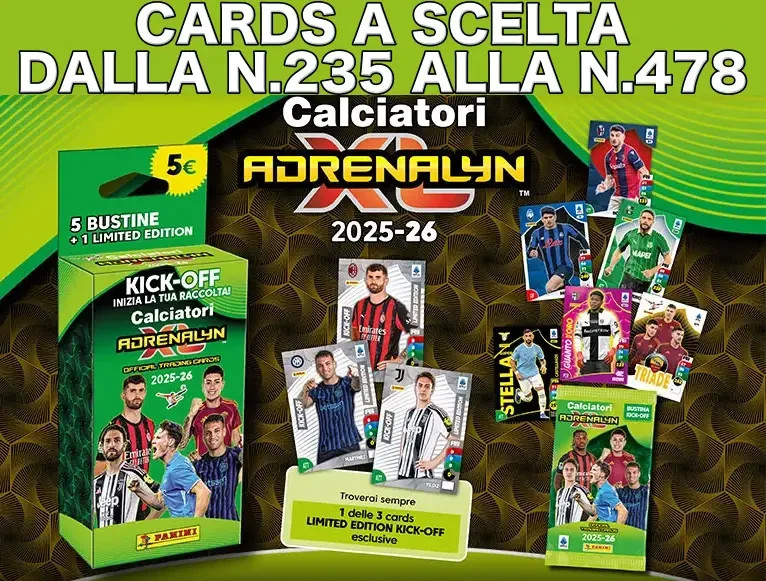 PANINI FOOTBALLERS ADRENALYN XL 2025 2026 25 26 CARDS OF YOUR CHOICE N.235 - N.478