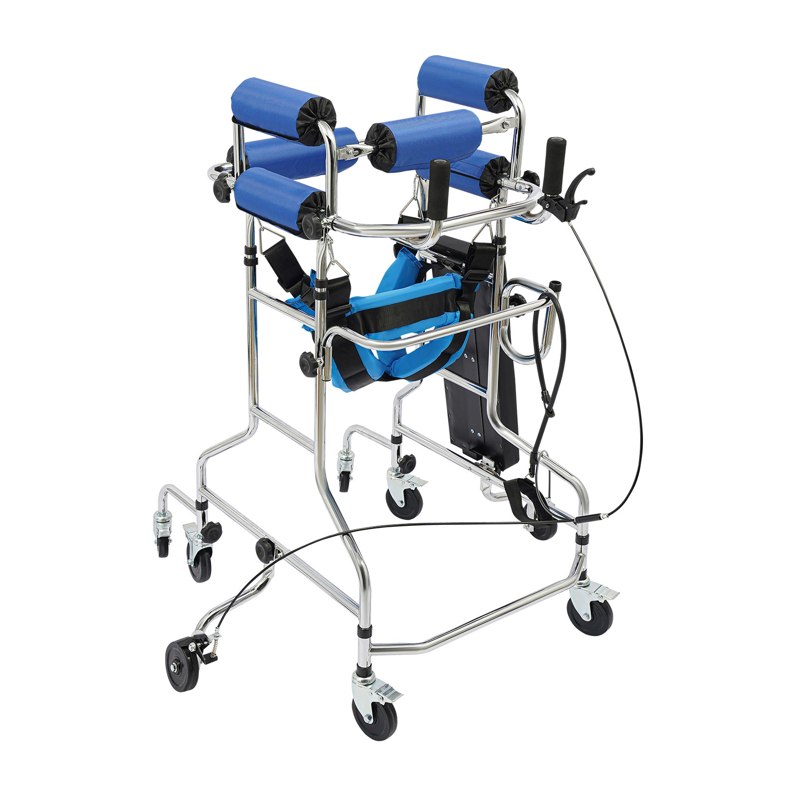 Adult Standing Walker, 8-Wheels Walking Aid with Adjustable Height and Width