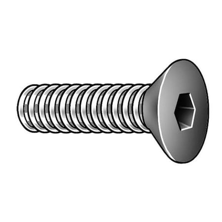 Zoro Select Mpb3588 3/8"-24 Socket Head Cap Screw, Flat, Chrome Plated Alloy