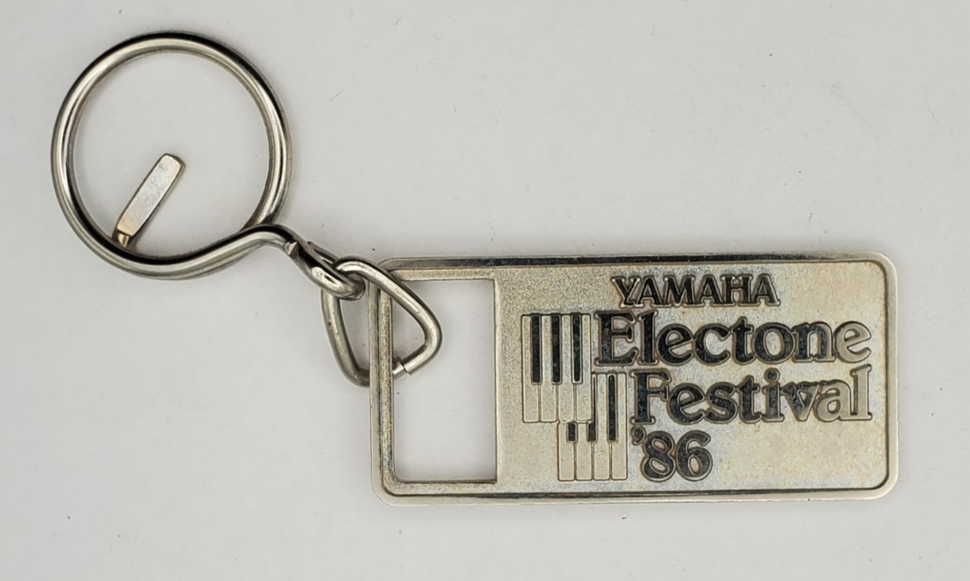 Vintage 1986 Yamaha Electone Festival Participant Gold tone Metal Keychain
