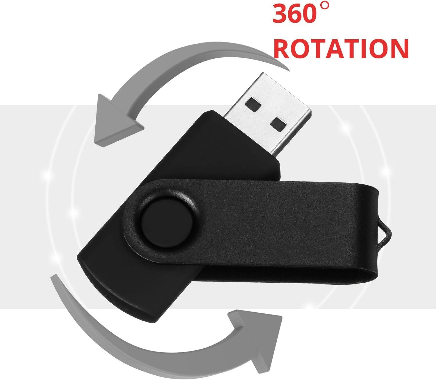 2 Pack 64GB USB 2.0 Flash Drive Memory Stick 64GB, X 2(Black Silver)
