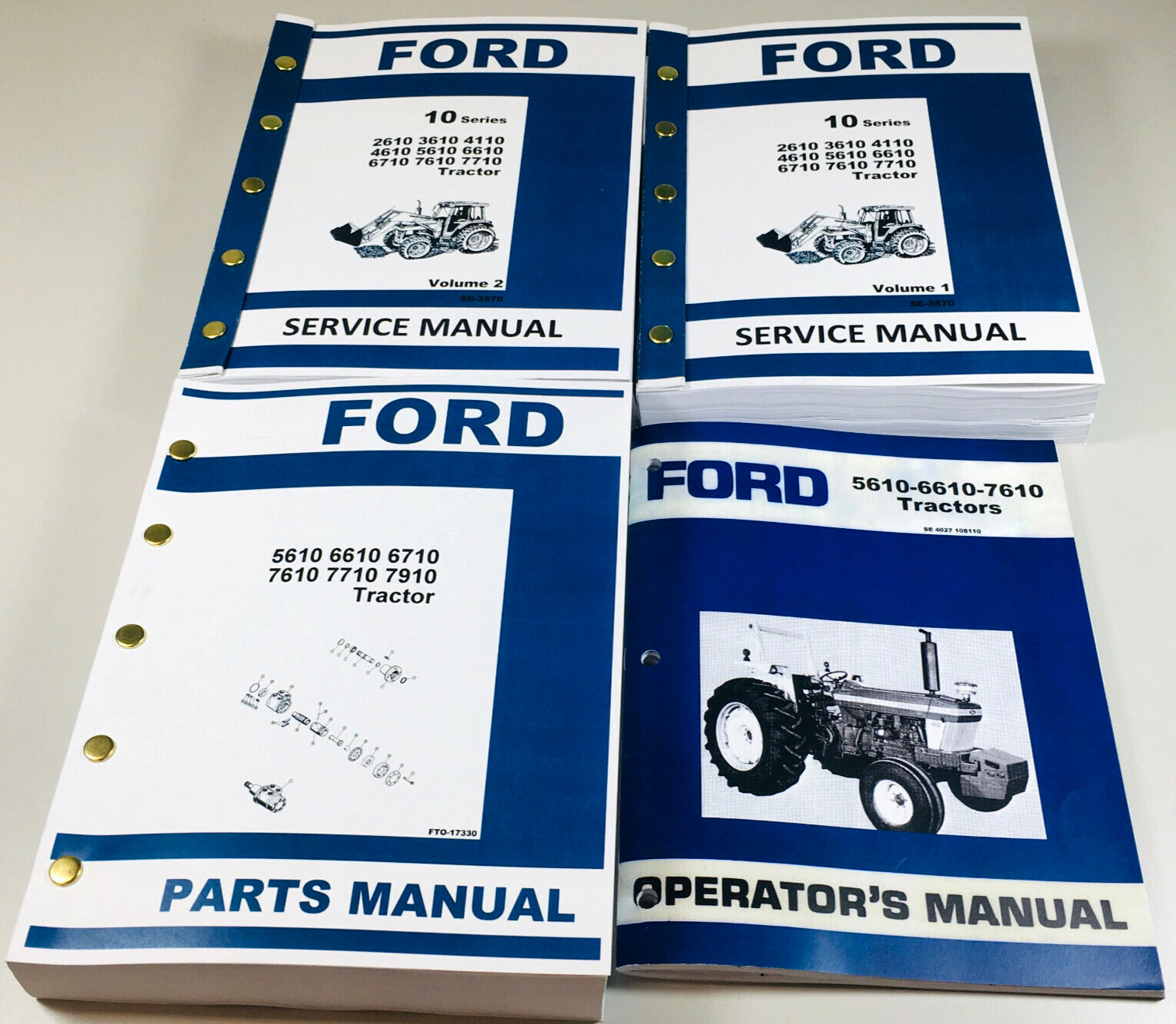 Ford Tractor 5610 6610 7610 Service Parts Operators Manual Factory Shop Book Set