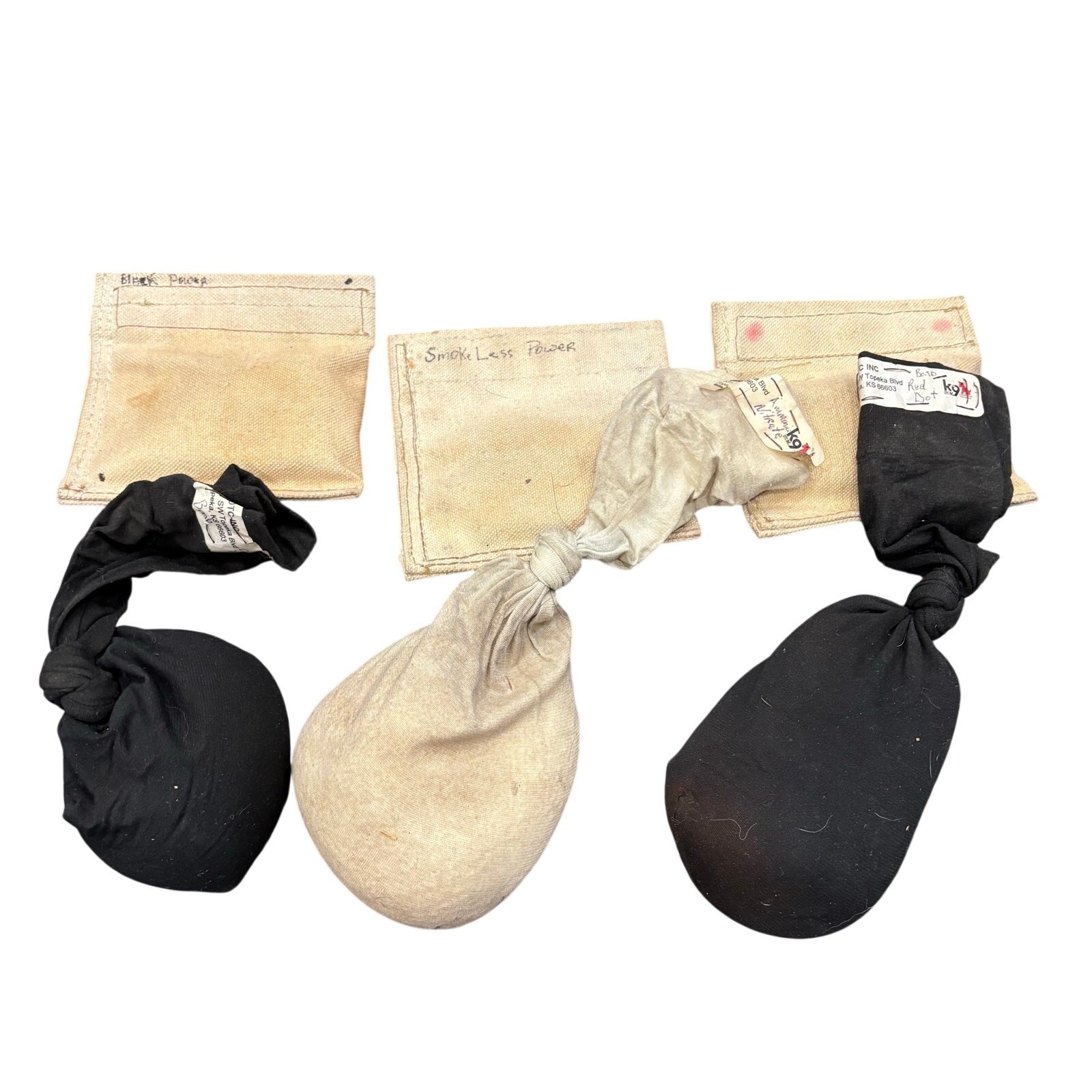 Police Dog Training Scent Work Bags - Black & Smokeless Powder Ammonia Nitrate