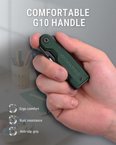 WORKPRO Folding Utility Knife with 10 Extra SK5 Blades EDC Razor Sharp Knife USA