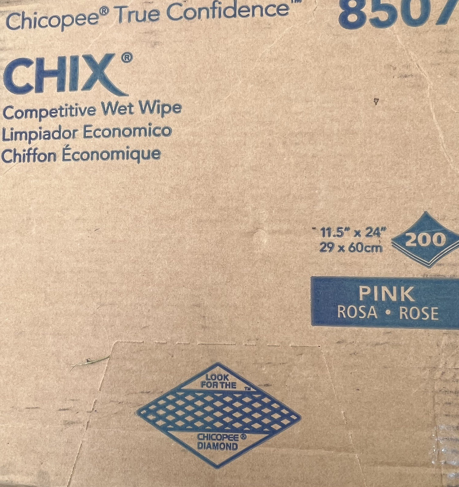 Chix Wet Wipes, 11 1/2 x 24, White/Pink General-purpose low-lint 200/Carton Lot