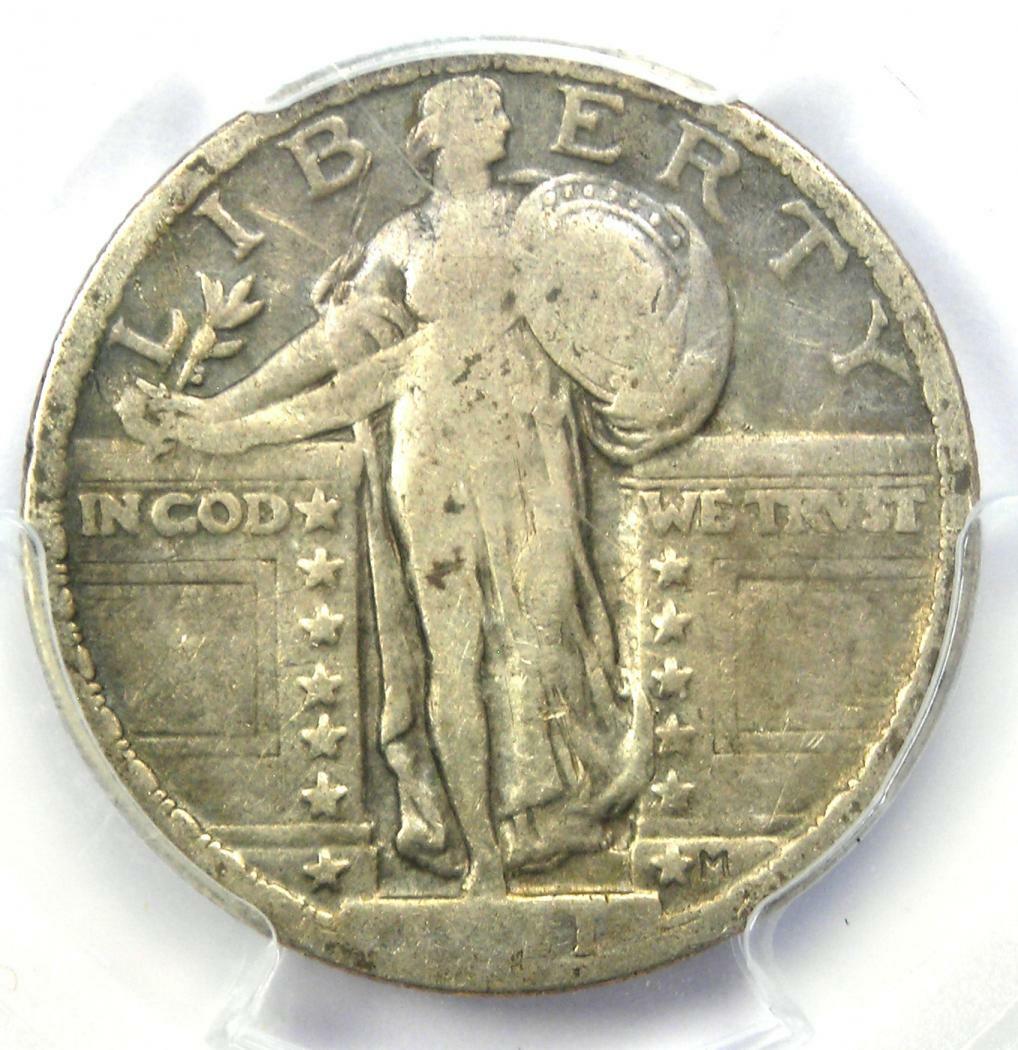 1921 Standing Liberty Quarter 25C - PCGS Fine Details - Rare Certified Coin!