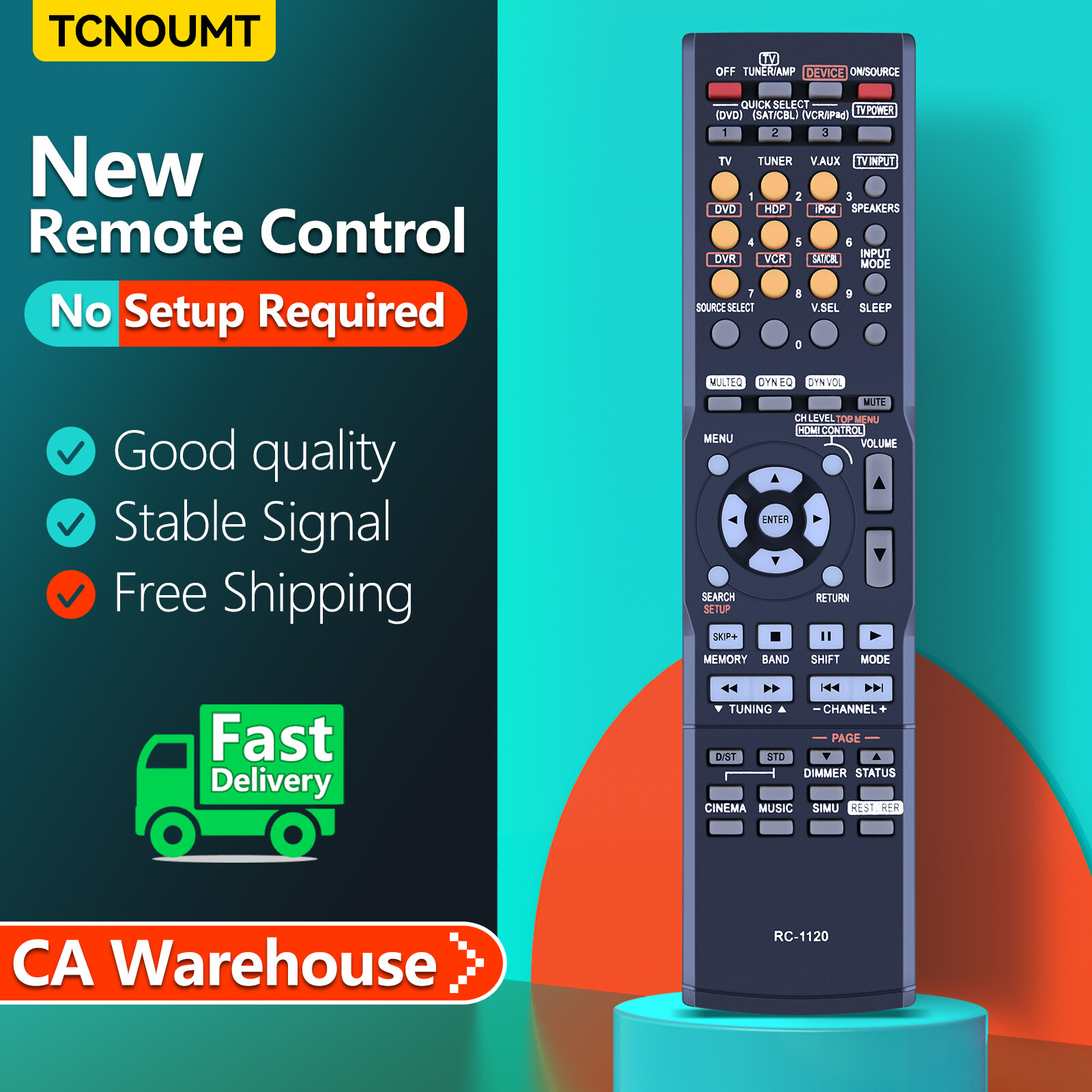 New RC-1120 Remote Control For Denon AV Receiver AVR-590 DHT590BA AVR-1610