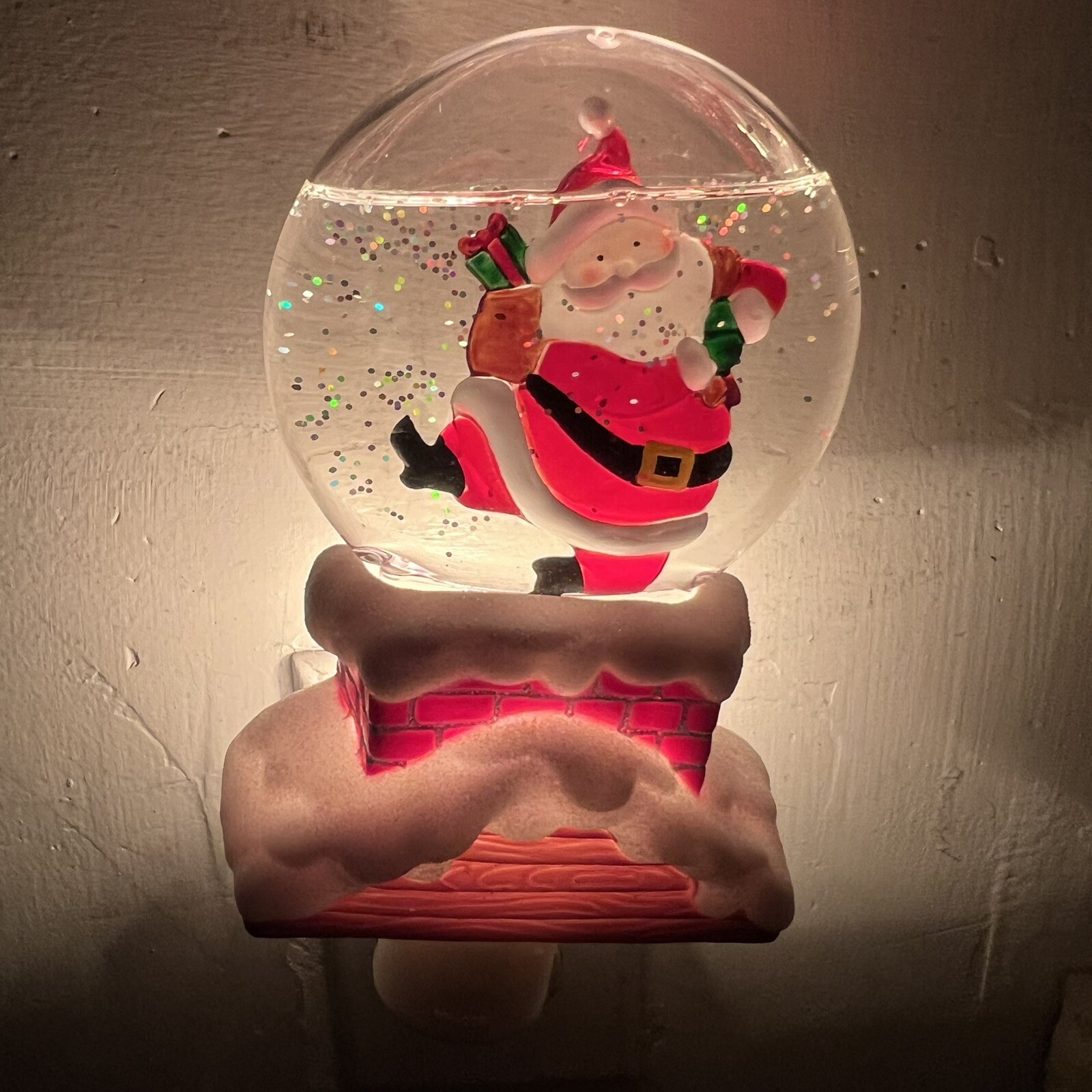 Christmas Night Light Santa Down The Chimney
