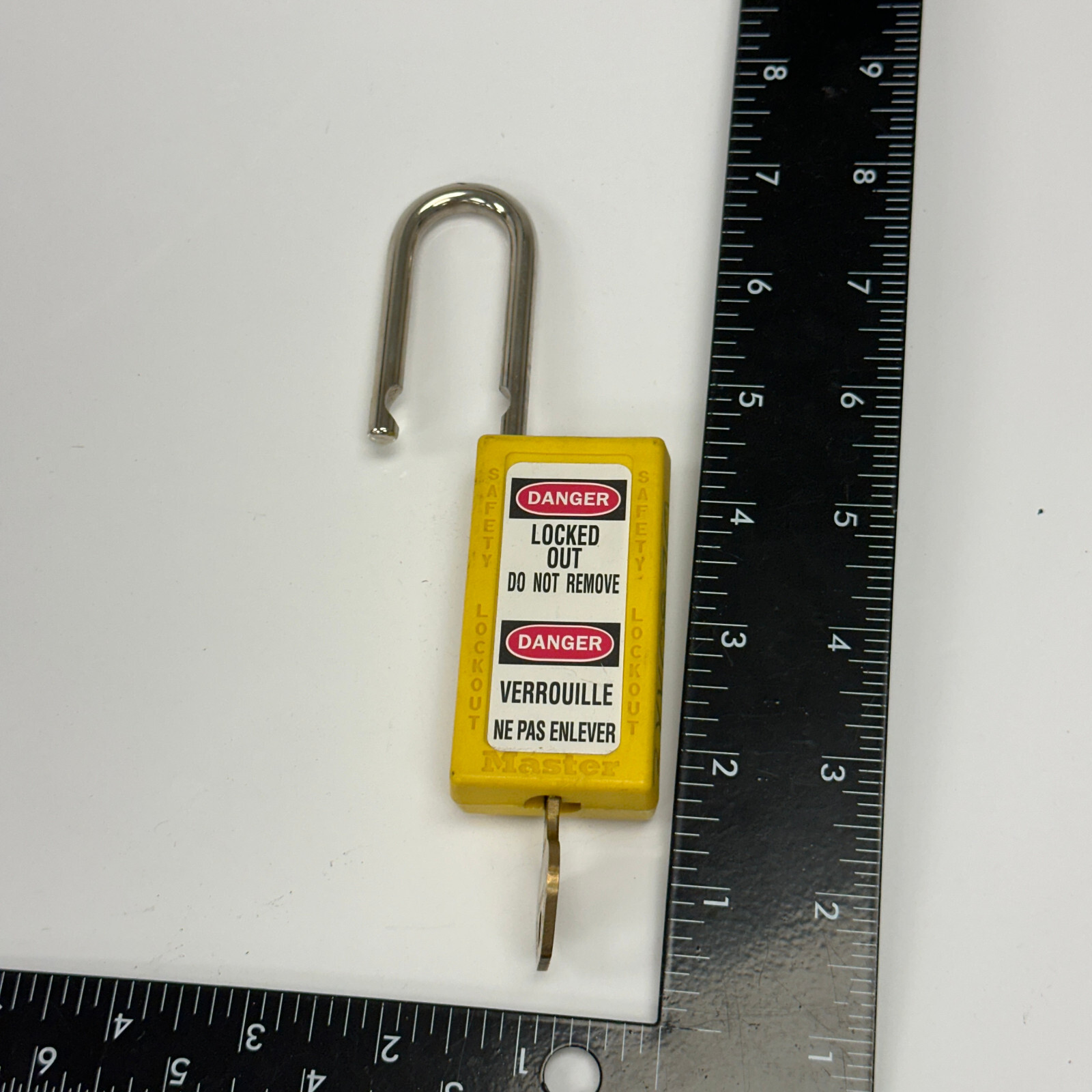 Master Lock Danger Locked Out Do Not Remove, Yellow,3 in
